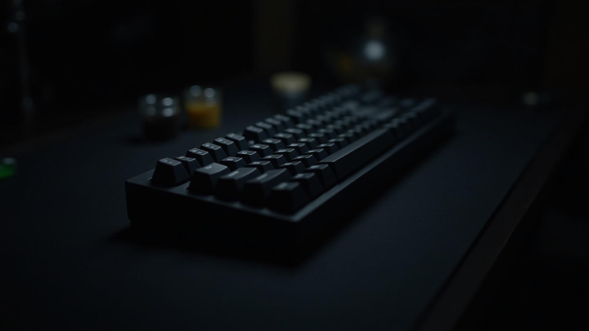 Meticulously crafted custom mechanical keyboard on a dark artisan workbench